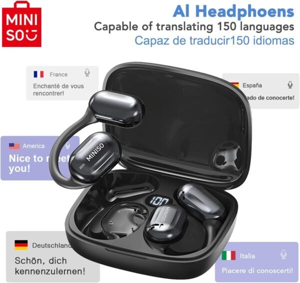 MINISO MS162 Open-Ear Wireless Earbuds Review Real-Time AI Translation in 150 Languages