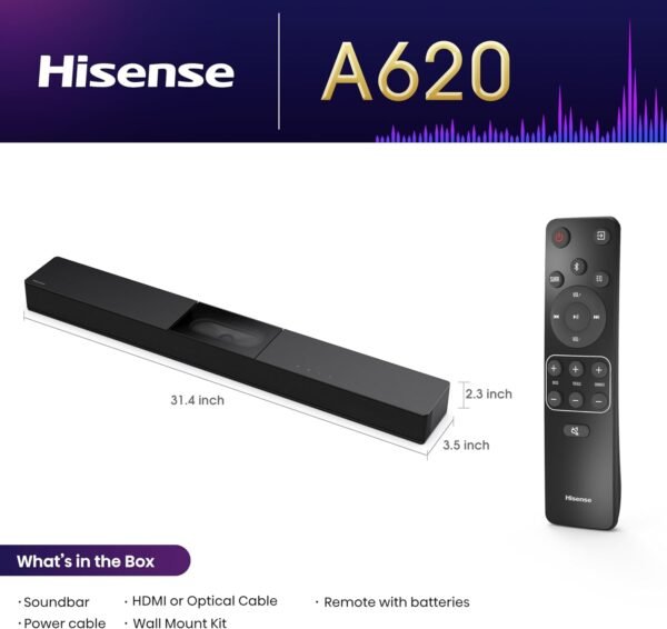 719fAi7GHaL._AC_SL1500_ Hisense A620 2.1ch Sound Bar Review Best for Dolby Audio and Built-in Subwoofer