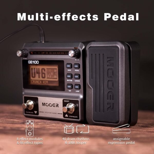 MOOER GE100 Multi-Effects Guitar Pedal review with presets, effects, and expression pedal